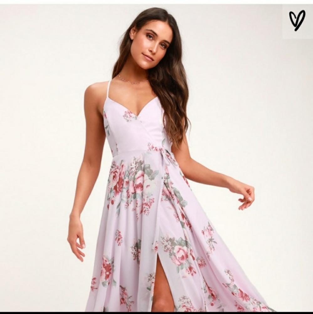 Lulu’s floral wrap maxi dress